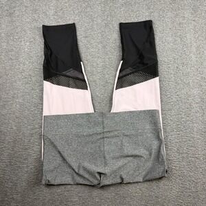 Pink Victoria's Secret Ultimate Leggings Grey Pink Black Mesh Panel Size Large
